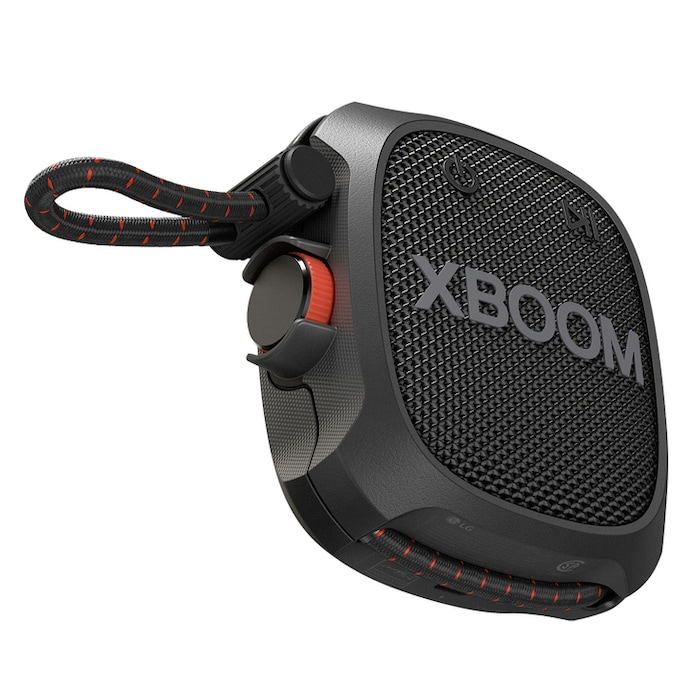 LG xboom XG2TBK - Altavoz inalámbrico, bluetooth, 5W, hasta 10h batería, resistencia militar, IP67, Negro, XG2TBK