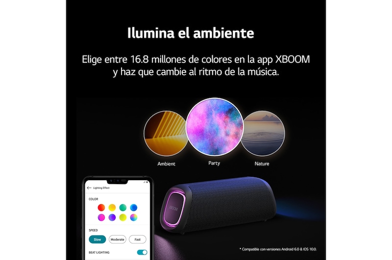 LG xboom XG5QGR - Altavoz inalámbrico, bluetooth, 20W, hasta 18h batería, resistencia IP67, Gris, XG5QGR