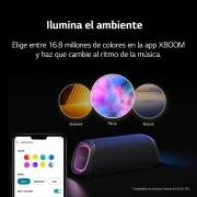 LG xboom XG5QGR - Altavoz inalámbrico, bluetooth, 20W, hasta 18h batería, resistencia IP67, Gris, XG5QGR