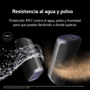 LG xboom XG5QGR - Altavoz inalámbrico, bluetooth, 20W, hasta 18h batería, resistencia IP67, Gris, XG5QGR