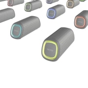 LG xboom XG5QGR - Altavoz inalámbrico, bluetooth, 20W, hasta 18h batería, resistencia IP67, Gris, XG5QGR