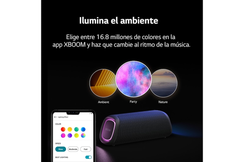 LG xboom XG7QBK - Altavoz inalámbrico, bluetooth, 40W, hasta 24h batería, resistencia IP67, Negro, XG7QBK