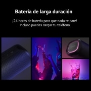 LG xboom XG7QBK - Altavoz inalámbrico, bluetooth, 40W, hasta 24h batería, resistencia IP67, Negro, XG7QBK