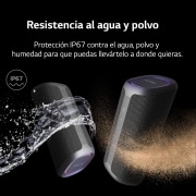 LG xboom XG7QBK - Altavoz inalámbrico, bluetooth, 40W, hasta 24h batería, resistencia IP67, Negro, XG7QBK