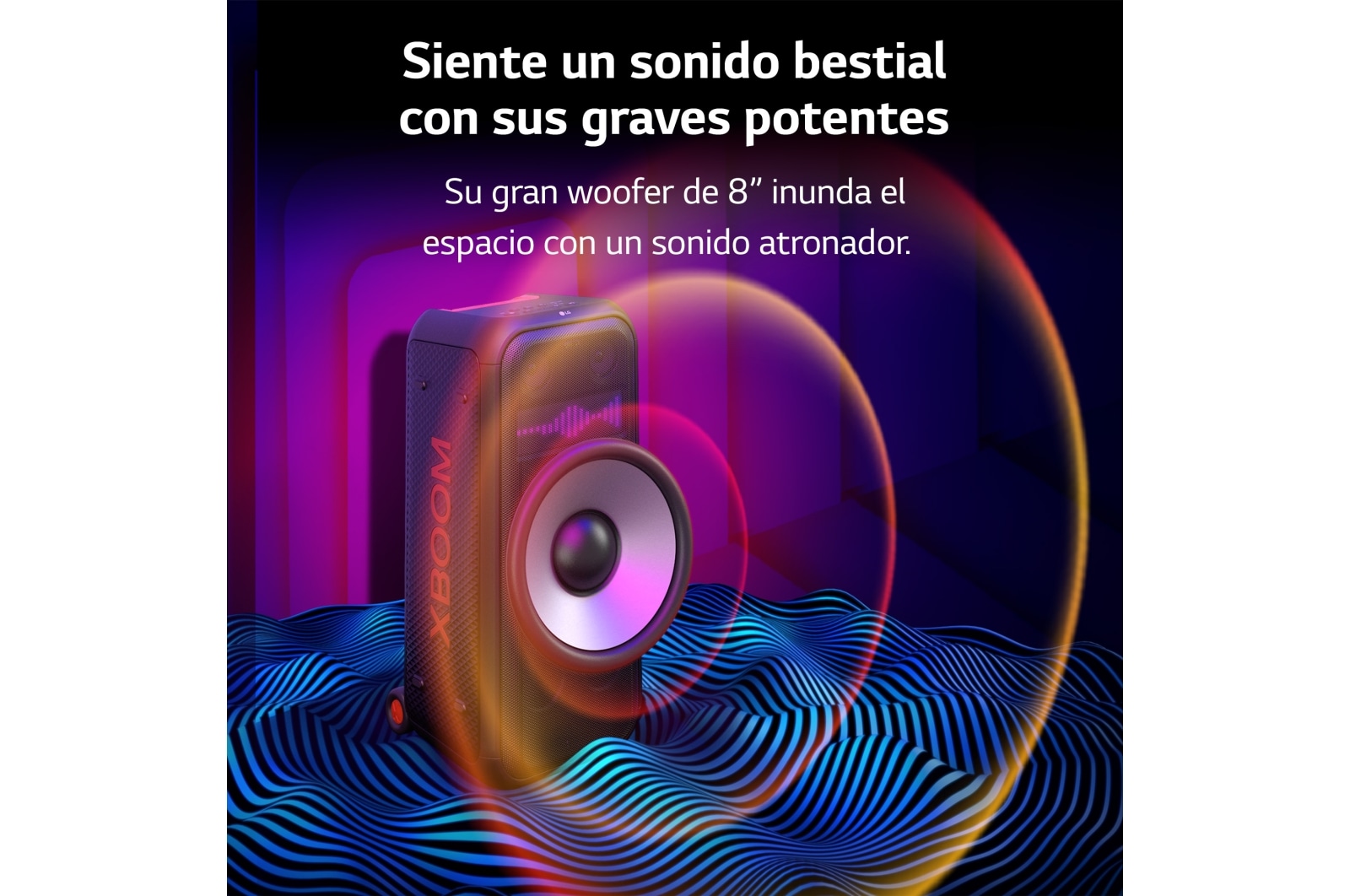 LG xboom La Bestia XL7S - Altavoz gran potencia, 250W, karaoke, luces y pantalla LED, efectos de DJ, Bluetooth, hasta 20h batería, Asa Telescópica y Ruedas, Resistencia IPX4 ,Negro, XL7S
