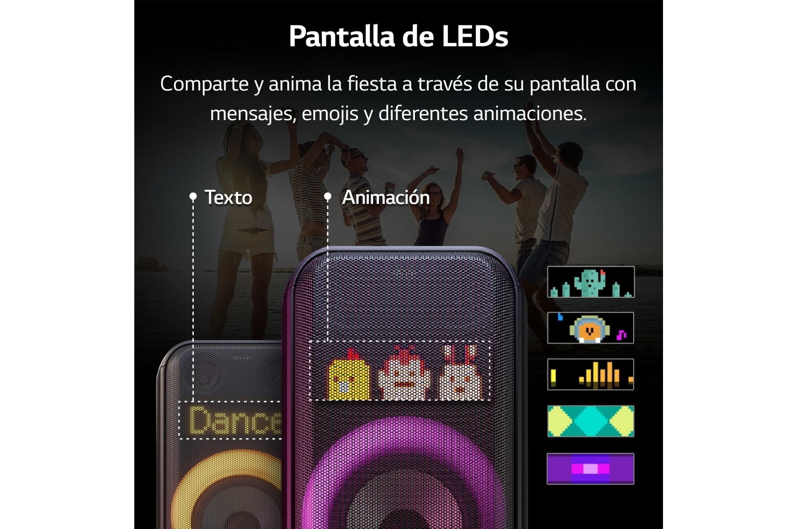 LG xboom La Bestia XL7S - Altavoz gran potencia, 250W, karaoke, luces y pantalla LED, efectos de DJ, Bluetooth, hasta 20h batería, Asa Telescópica y Ruedas, Resistencia IPX4 ,Negro, XL7S