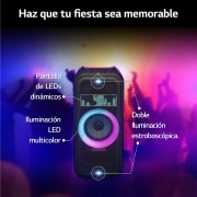 LG xboom La Bestia XL7S - Altavoz gran potencia, 250W, karaoke, luces y pantalla LED, efectos de DJ, Bluetooth, hasta 20h batería, Asa Telescópica y Ruedas, Resistencia IPX4 ,Negro, XL7S