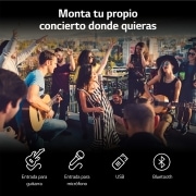 LG xboom La Bestia XL7S - Altavoz gran potencia, 250W, karaoke, luces y pantalla LED, efectos de DJ, Bluetooth, hasta 20h batería, Asa Telescópica y Ruedas, Resistencia IPX4 ,Negro, XL7S