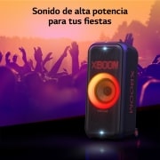 LG xboom La Bestia XL7S - Altavoz gran potencia, 250W, karaoke, luces y pantalla LED, efectos de DJ, Bluetooth, hasta 20h batería, Asa Telescópica y Ruedas, Resistencia IPX4 ,Negro, XL7S