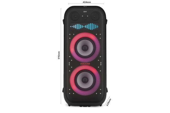 LG xboom La Bestia XL9T - Altavoz gran potencia, karaoke, luces y pantalla LED, efectos de DJ, Bluetooth, Asa y Ruedas, Resistencia IPX4 ,Negro, XL9T