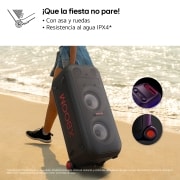 LG xboom La Bestia XL9T - Altavoz gran potencia, karaoke, luces y pantalla LED, efectos de DJ, Bluetooth, Asa y Ruedas, Resistencia IPX4 ,Negro, XL9T