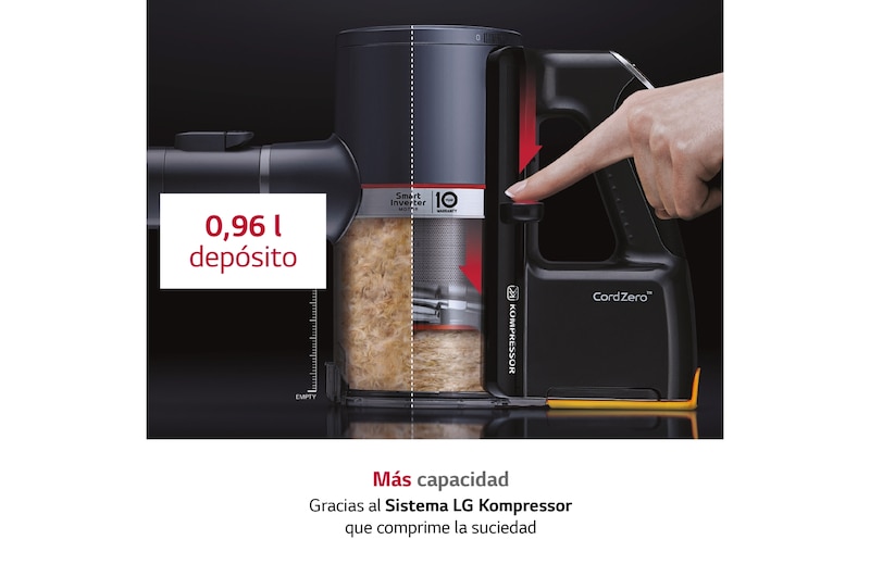 LG CordZero™ 200W Aspirador escoba sin cable PRO Grafito, A9K-PRO2G