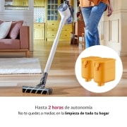 LG Aspirador escoba LG All-in-One Kompressor 210W de succión, sistema de autovaciado, doble batería y sistema de compresión de polvo, A9T-ULTRA2C
