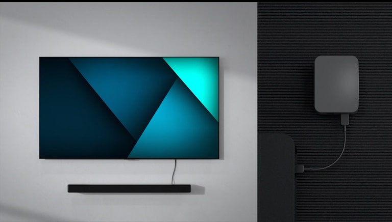 El clip de vídeo que muestra la barra de sonido SC9S de LG se puede conectar al televisor de forma inalámbrica está disponible en el lado derecho.