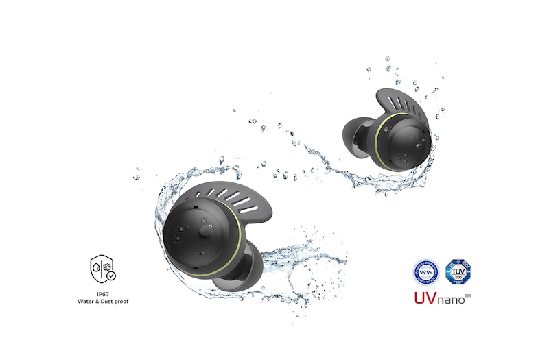 LG Auriculares Deportivos True Wireless LG TONE-TF7Q IP67, con Cancelación Activa de Ruido, Bluetooth 5.3 y hasta 30h de autonomía., TONE-TF7Q