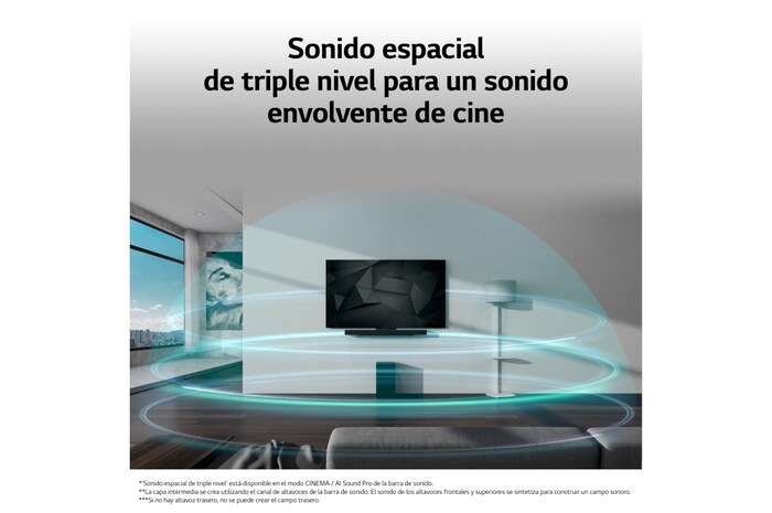 LG Barra de Sonido - LG SC9S, Bluetooth, 400W, 3.1.3  canales con Subwoofer, Dolby Atmos, Gris Oscuro, SC9S