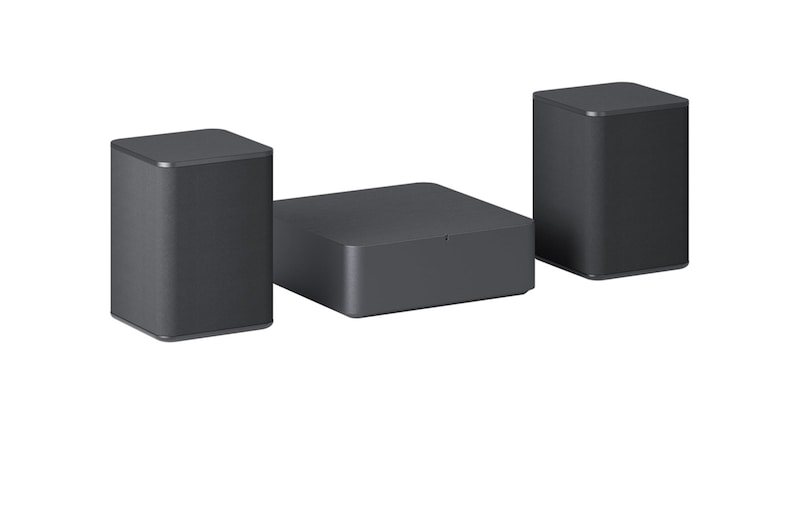 LG Kit SPQ8-S compuesto de 2 altavoces traseros inalámbricos para Barras de Sonido LG modelos S90QY y S80QY para aumentar la potencia en 140W y 2.0 canales con montaje en pared opcional. , SPQ8-S