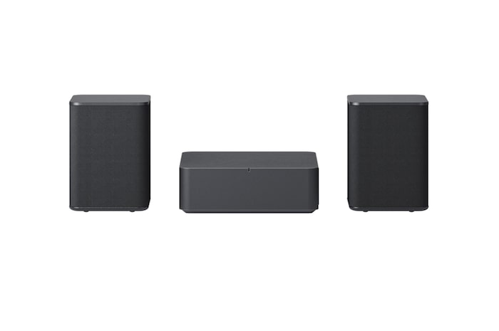 LG Kit SPQ8-S compuesto de 2 altavoces traseros inalámbricos para Barras de Sonido LG modelos S90QY y S80QY para aumentar la potencia en 140W y 2.0 canales con montaje en pared opcional. , SPQ8-S