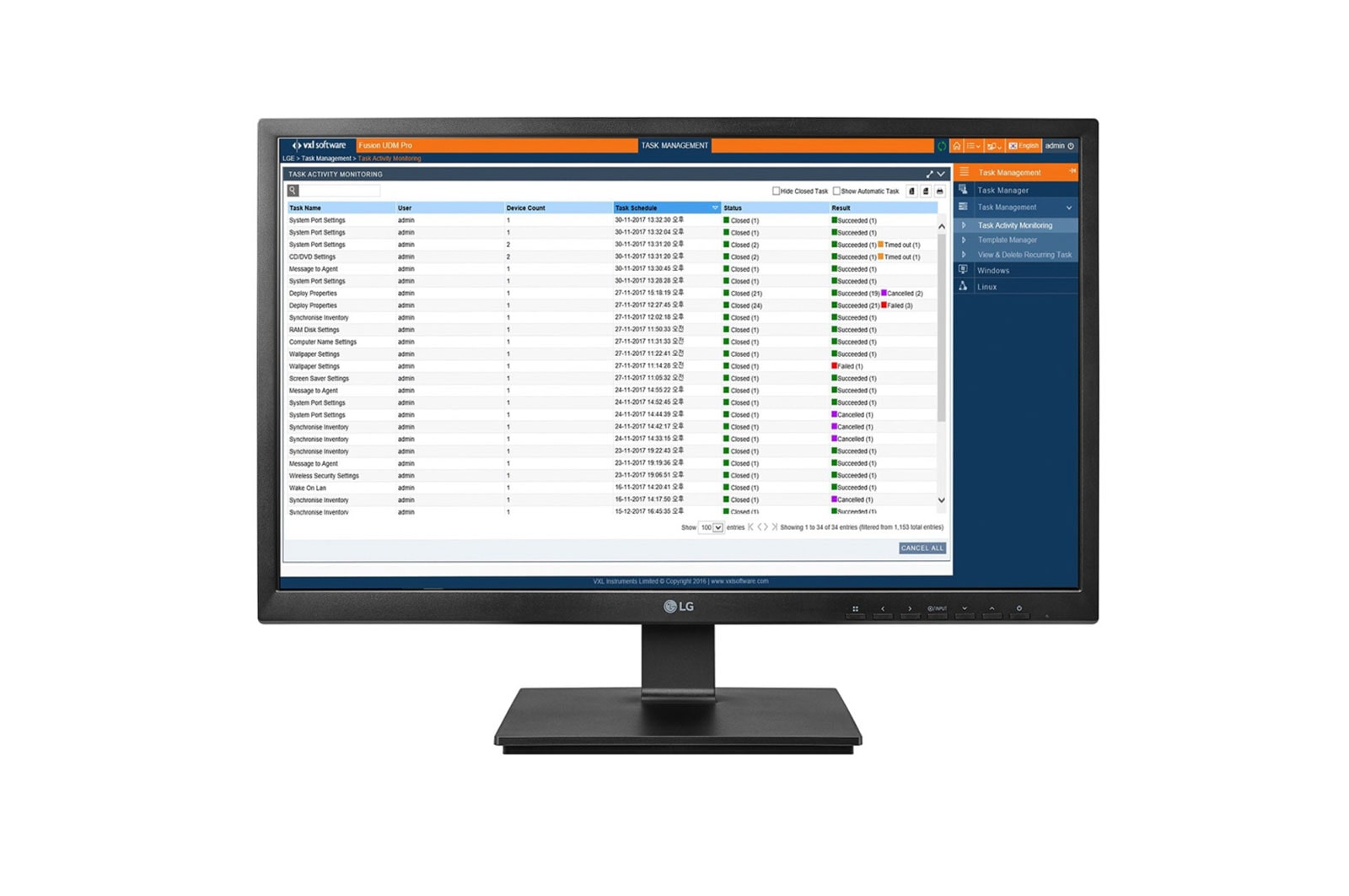 Vista frontal de 24" All-in-One Thin Client para atención médica 24CN650N-6A