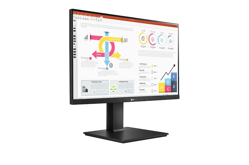 LG Monitor LG IPS (Panel IPS:2560x1440px, 16:9, HDR10, sRGB 99%); Daisy Chain; entradas: USB Type-C™ x1; DisplayPort x1; AMD FreeSync™;  Diseño Ergonómico; Ajustable en altura e inclinación y pivote, 24QP750