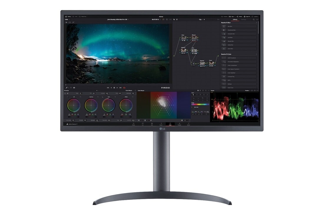 LG 27EP950 - Monitor LG UltraFine OLED (Panel OLED: 3840x2160, 16:9, 250cd/m2, 1M:1, 1ms, DCI-P3>99%, DisplayHDR™ 400 TrueBlack); diag. 68cm; entr: HDMI x1, DP x2, USB-C x1, USB-A x4., 27EP950-B
