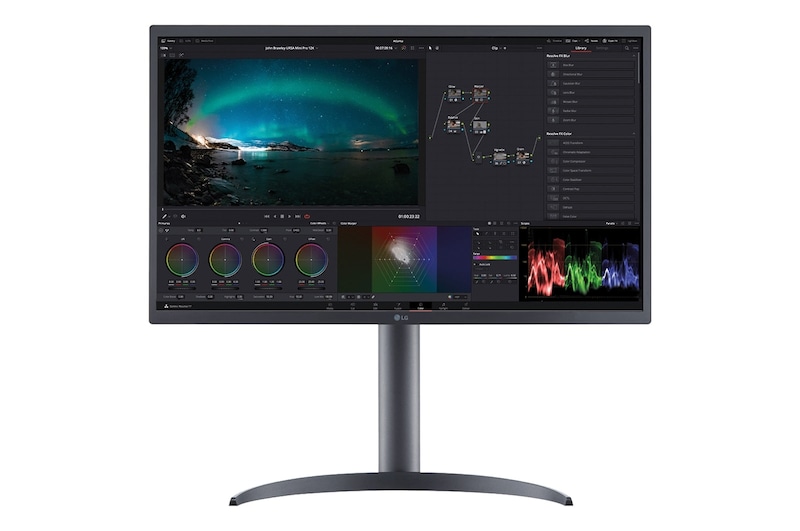 LG 27EP950 - Monitor LG UltraFine OLED (Panel OLED: 3840x2160, 16:9, 250cd/m2, 1M:1, 1ms, DCI-P3>99%, DisplayHDR™ 400 TrueBlack); diag. 68cm; entr: HDMI x1, DP x2, USB-C x1, USB-A x4., 27EP950-B