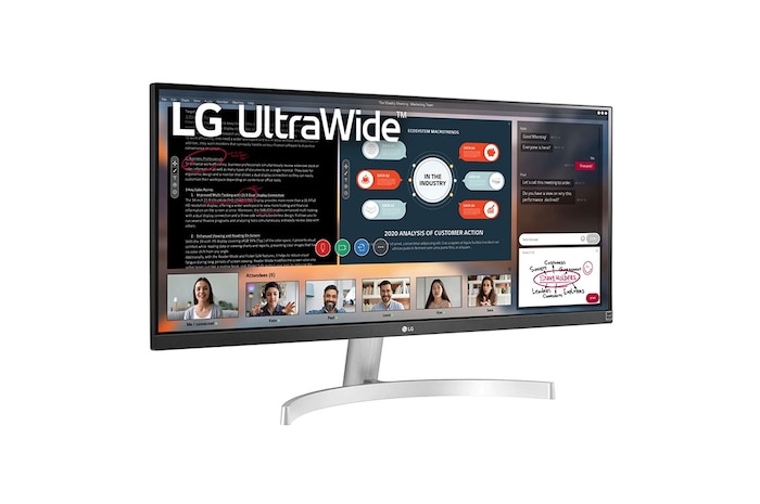 LG 29WN650-W - Monitor Ultrapanoramico 21:9 LG UltraWide (Panel IPS: 2560x1080, 400cd/m², 1000:1, sRGB>99%); diag. 73cm; entr.: HDMIx2, DPx1; altavoces 2x7W; Ajust. en inclinación., 29WN600-W