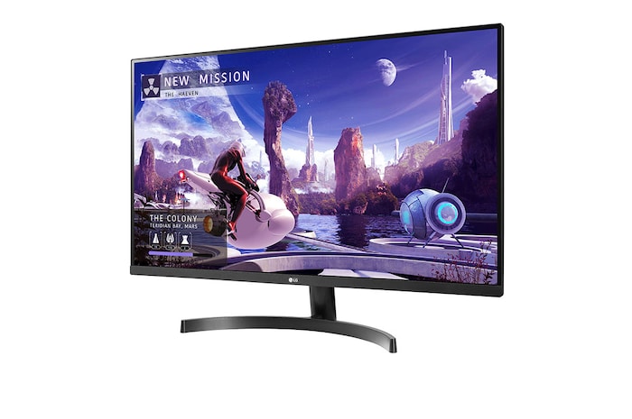 LG 32QN600-B - Monitor QHD polivalente (Panel IPS: 2560 x 1440p, 16:9, 350cd/m², 1000:1, sRGB >99%, 75Hz, 5ms); diag. 80cm; entradas: HDMI x2, DP x1; marcos ultrafinos, 32QN600-B