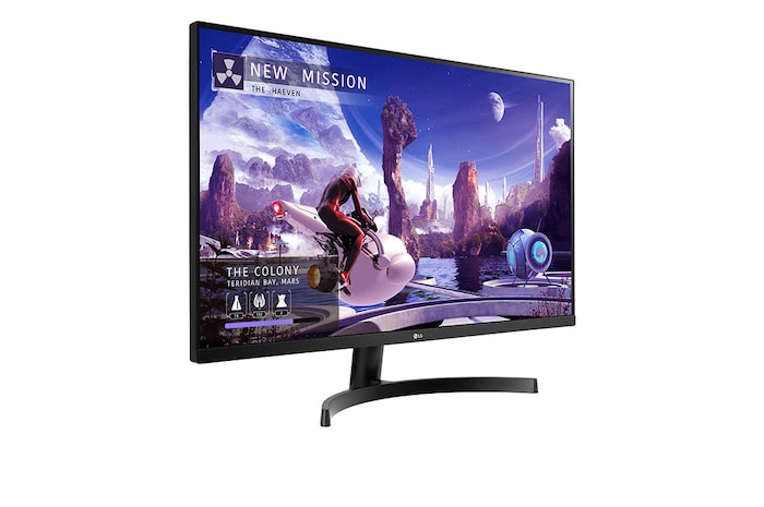 LG 32QN600-B - Monitor QHD polivalente (Panel IPS: 2560 x 1440p, 16:9, 350cd/m², 1000:1, sRGB >99%, 75Hz, 5ms); diag. 80cm; entradas: HDMI x2, DP x1; marcos ultrafinos, 32QN600-B