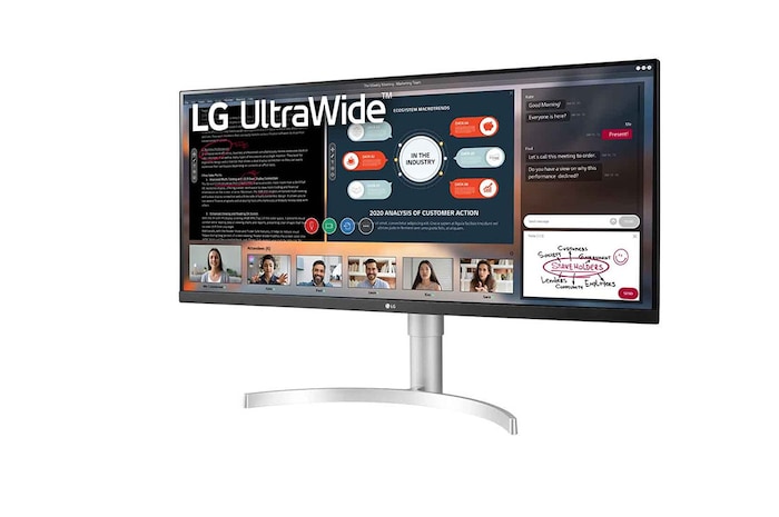 LG 34WN650-W - Monitor Ultrapanoramico 21:9 LG UltraWide (Panel IPS: 2560x1080, 400cd/m², 1000:1, sRGB>99%); diag. 86,72cm; entr.: HDMIx2, DPx1; altavoces 2x7W;  Ajust. en altura e inclinación., 34WN650-W