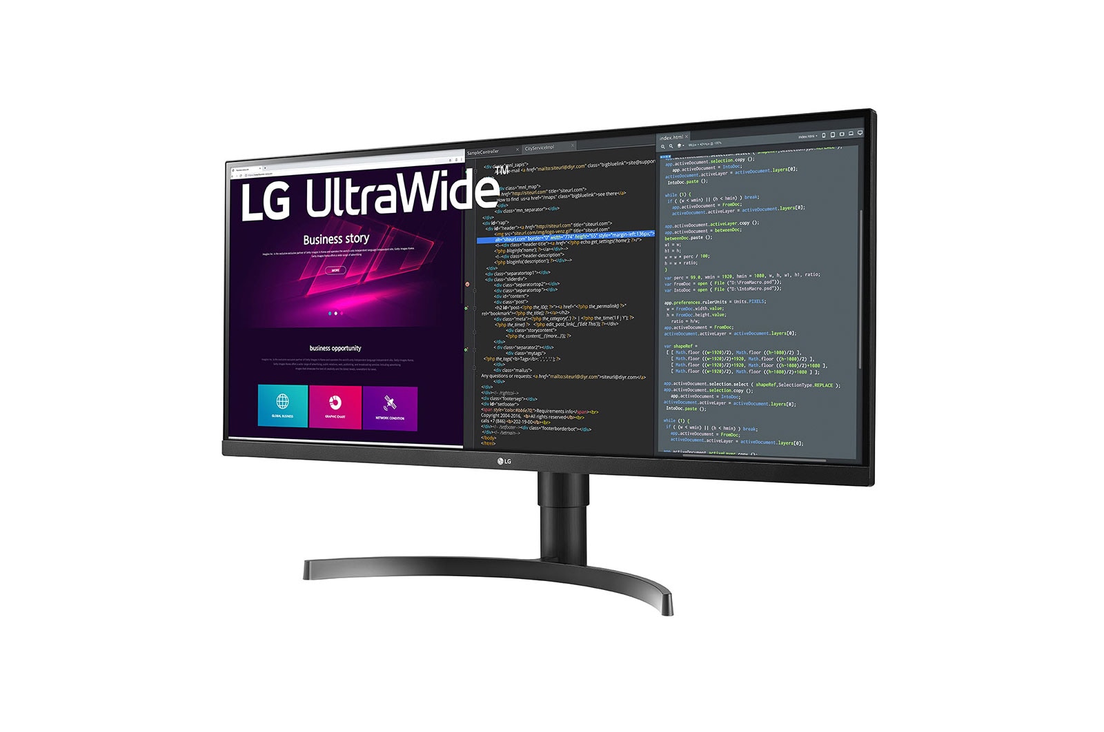 LG 34WN780-B - Monitor Ultrapanorámico 21:9 LG Ergo (Panel IPS: 3440x1440, 300cd/m², 1000:1, sRGB>99%); diag. 86,72cm; entr.: HDMIx2, DPx1, USB-Ax2, USB-Bx1; HDR10; altavoces 2x7W; Ajust. en altura e inclinación, extensible, retraíble y giratorio., 34WN780-B