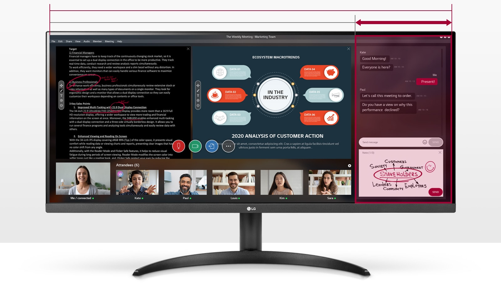 LG- 34WP500-B- Monitor 34'' 21:9 UltraWide™ Full HD IPS con AMD