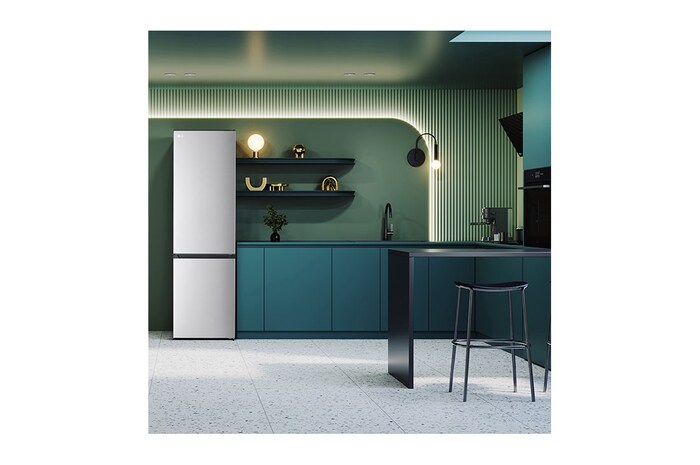 LG Frigorífico Combi  2m, Clasificación D, capacidad de 358l, inox antihuellas. Serie 200, GBM22HSADH