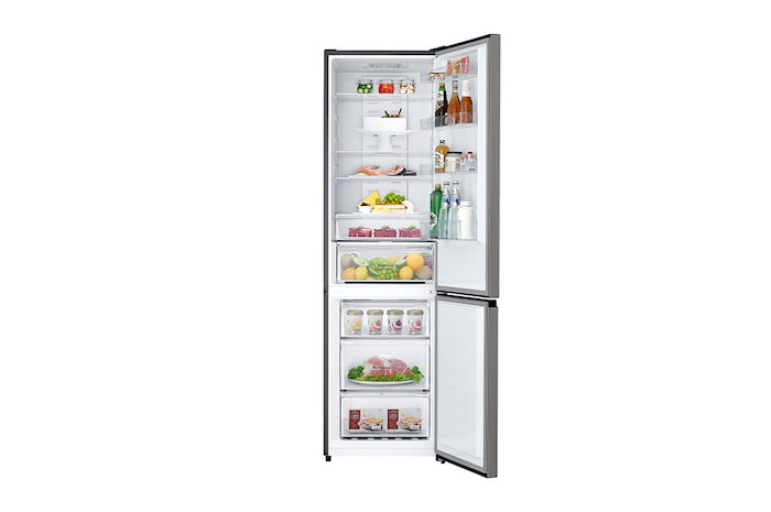 LG Frigorífico Combi  2m, Clasificación D, capacidad de 358l, inox antihuellas. Serie 200, GBM22HSADH