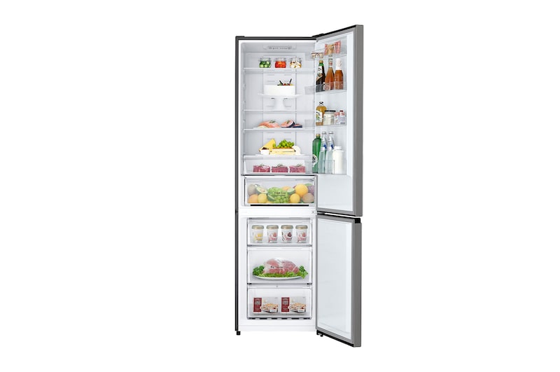 LG Frigorífico Combi  2m, Clasificación D, capacidad de 358l, inox antihuellas. Serie 200, GBM22HSADH