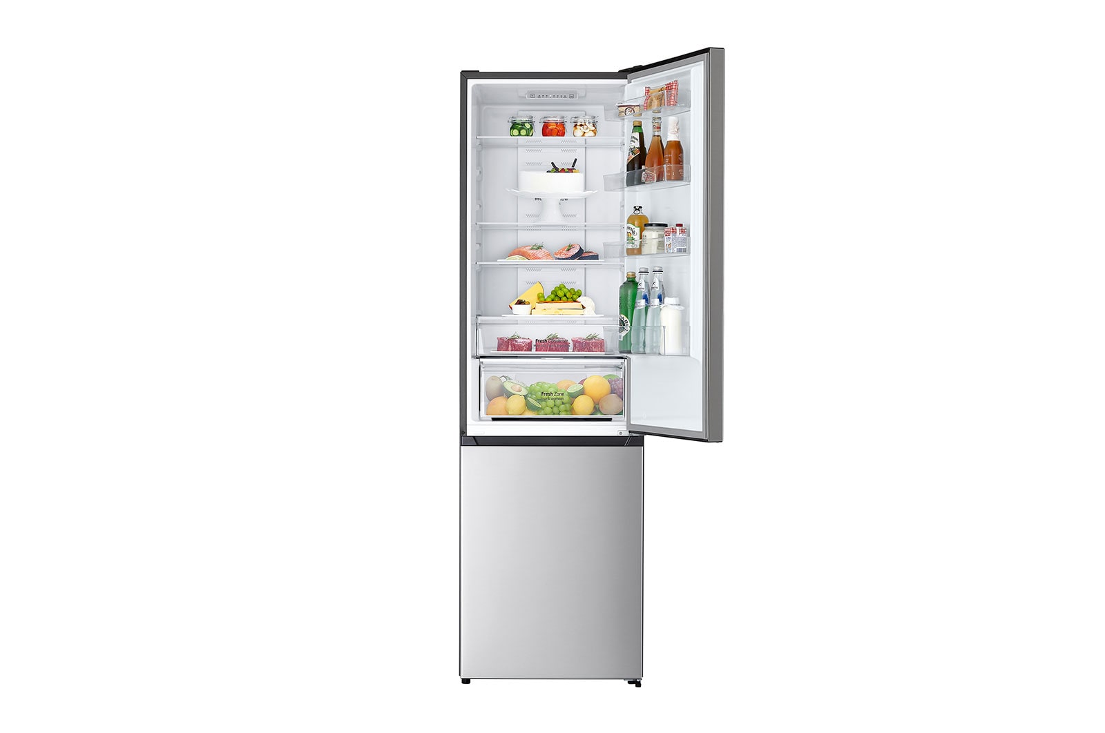 LG Frigorífico Combi  2m, Clasificación D, capacidad de 358l, inox antihuellas. Serie 200, GBM22HSADH