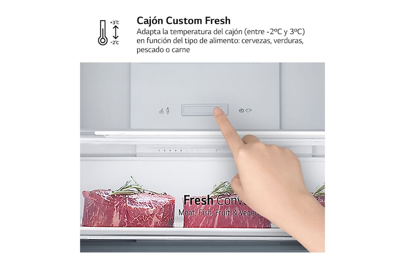 LG Frigorífico Combi  2m, Clasificación D, capacidad de 358l, inox antihuellas. Serie 200, GBM22HSADH