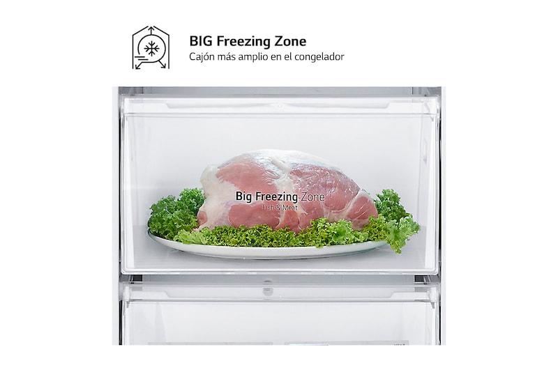 LG Frigorífico Combi  2m, Clasificación D, capacidad de 358l, inox antihuellas. Serie 200, GBM22HSADH