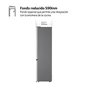 LG Frigorífico Combi  2m, Clasificación D, capacidad de 358l, inox antihuellas. Serie 200, GBM22HSADH