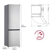 LG Frigorífico Combi  2m, Clasificación D, capacidad de 358l, inox antihuellas. Serie 200, GBM22HSADH