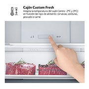 LG Frigorífico Combi  2m, Clasificación D, capacidad de 358l, inox antihuellas. Serie 200, GBM22HSADH