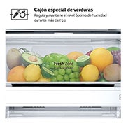 LG Frigorífico Combi  2m, Clasificación D, capacidad de 358l, inox antihuellas. Serie 200, GBM22HSADH