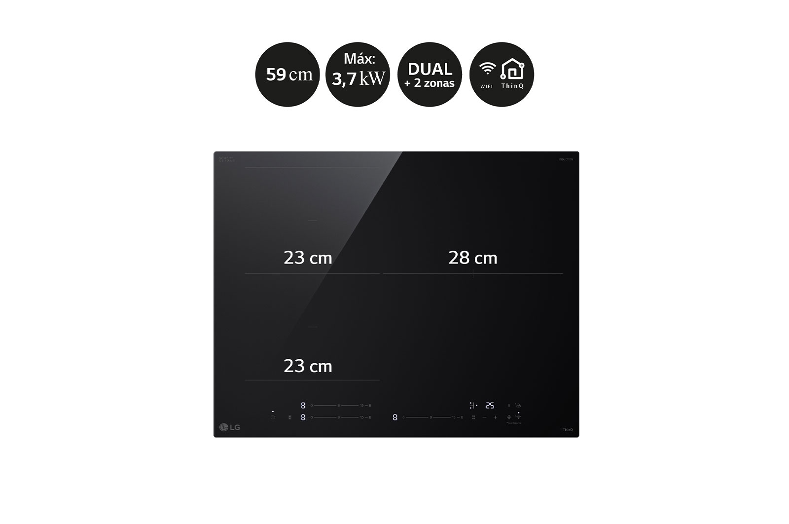 LG Induction hob 59cm Flex ThinQ™, CI5Z2420BN