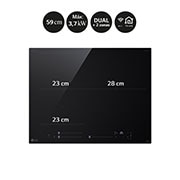 LG Placa de indución 59cm Flex ThinQ™, CBIZ2432B