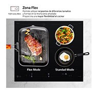 LG Oferta set: Horno LG Instaview 76 litros A+ Freidora de Aire y Placa de indución 59cm Flex + zona 28 cm, WSED7612S.CBIZ2