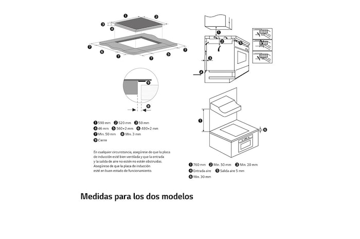 LG Placa de indución 59cm Flex + 2 Zonas, CBIZ2435B