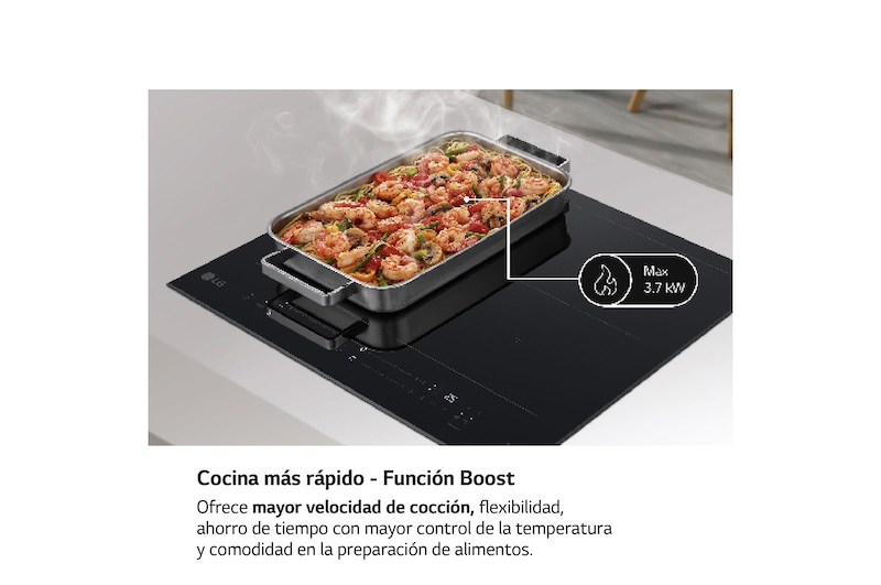 LG Placa de indución 59cm Flex + 2 Zonas, CBIZ2435B