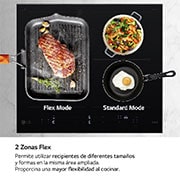 LG Placa de indución 59cm Flex +  2 Zonas, CBIZ2435B