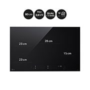 LG Placa de indución 80cm Flex ThinQ™ 80 cm, CBIZ3035B