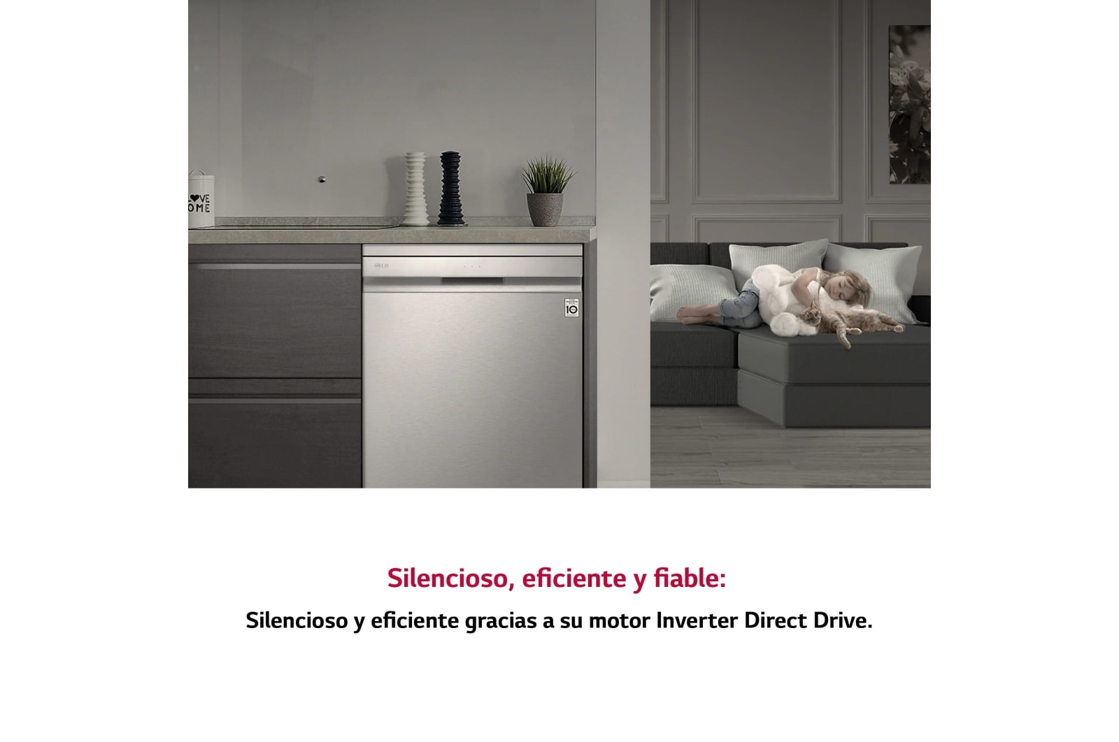 LG Lavavajillas Integrable LG QuadWash™, TrueSteam, clasificación  E, con lavado a vapor y tercera bandeja , DB325TXS